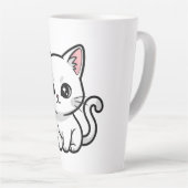 Tasse Latte Joli Chat Blanc (Angle droit)