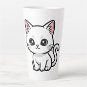 Tasse Latte Joli Chat Blanc (Devant)
