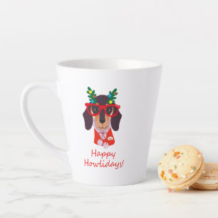 Tasse Latte Joli chien de Noël Happy Howlidays Doxie Dachshund