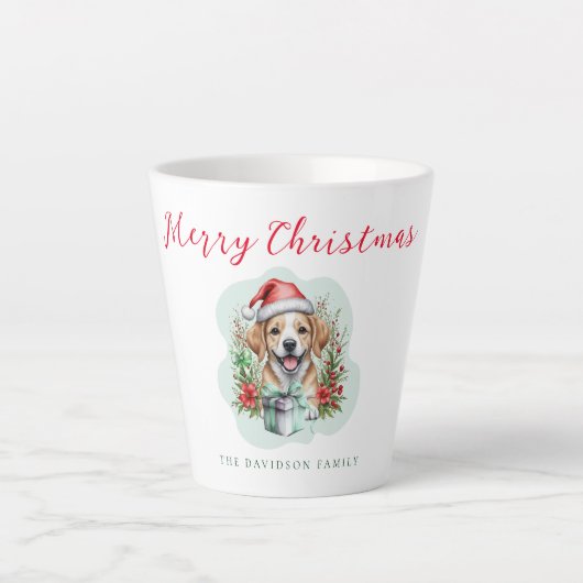 Tasse Latte Joli chiot de Noël (Devant)