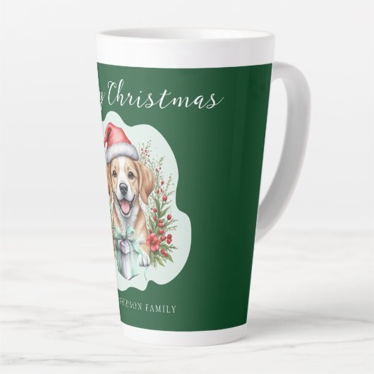 Tasse Latte Joli chiot de Noël (Angle droit)