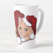 Tasse Latte Joli chiot Labrador de Noël et chat tigré orange (Angle droit)