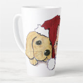 Tasse Latte Joli chiot Labrador de Noël et chat tigré orange (Angle gauche)
