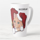 Tasse Latte Joli Christmas Labrador Puppy et Orange Tabby (Angle droit)