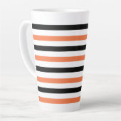 Tasse Latte Joli Citrouille Halloween Fall Orange Black Stripe (Angle gauche)