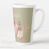 Tasse Latte Joli Citrouilles d'aquarelle sur Sage (Droite)