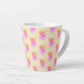 Tasse Latte Joli coloré brillant Floral Abstrait (Angle droit)