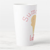 Tasse Latte Joli cône de crème glacée d'été et arroses (Devant)