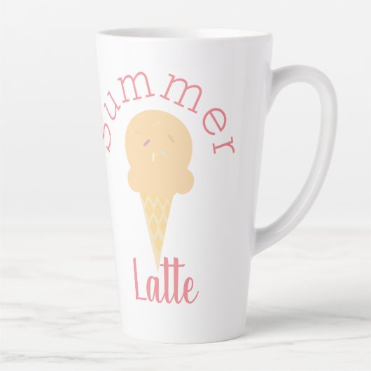 Tasse Latte Joli cône de crème glacée d'été et arroses (Droite)
