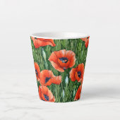Tasse Latte Joli coquelicot aquarelle design (Devant)