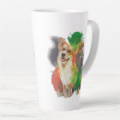Tasse Latte Joli Corgi. (Angle droit)