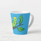 Tasse Latte Joli dessin animé de chenille verte mignonne (Angle droit)