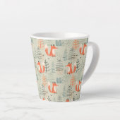 Tasse Latte Joli Doodle Fox Forest Motif de bois (Angle droit)