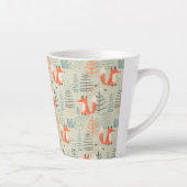Tasse Latte Joli Doodle Fox Forest Motif de bois (Droite)