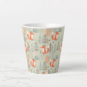 Tasse Latte Joli Doodle Fox Forest Motif de bois (Devant)