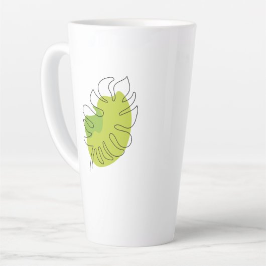 Tasse Latte Joli feuillage isolé tropical à une ligne (Angle gauche)
