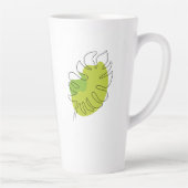 Tasse Latte Joli feuillage isolé tropical à une ligne (Droite)