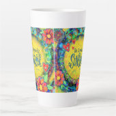 Tasse Latte Joli floral soleil brillant jaune Inspirivité (Devant)