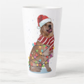 Tasse Latte Joli Golden Retriever Chien Funny Noël cadeau de v (Devant)