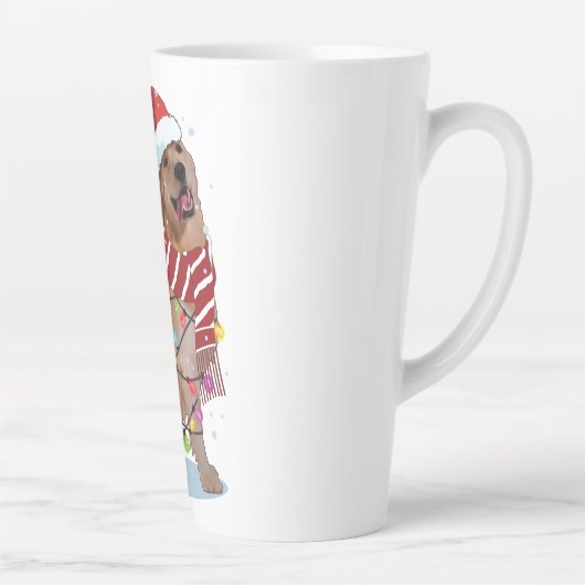 Tasse Latte Joli Golden Retriever Chien Funny Noël cadeau de v (Droite)
