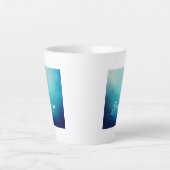 Tasse Latte Joli Mandala bleu Abstrait (Devant)