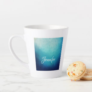 Tasse Latte Joli Mandala bleu Abstrait