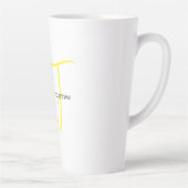 Tasse Latte Joli Monogramme Jaune Blanc Moderne Minimaliste (Droite)