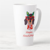 Tasse Latte Joli Noël Joyeux Howlidays Doxie Dachshund Chien (Angle droit)