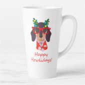 Tasse Latte Joli Noël Joyeux Howlidays Doxie Dachshund Chien (Droite)