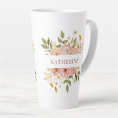 Tasse Latte Joli nom bohème rose Floral (Angle droit)