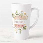 Tasse Latte Joli nom bohème rose Floral (Droite)