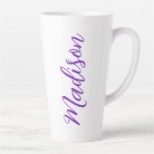 Tasse Latte Joli Purple Votre Nom Script manuscrit Personnalis (Droite)