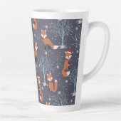 Tasse Latte Joli renard d'hiver (Droite)