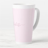 Tasse Latte Joli rose et blanc doux (Angle droit)