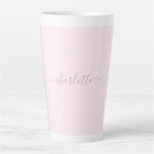 Tasse Latte Joli rose et blanc doux (Devant)