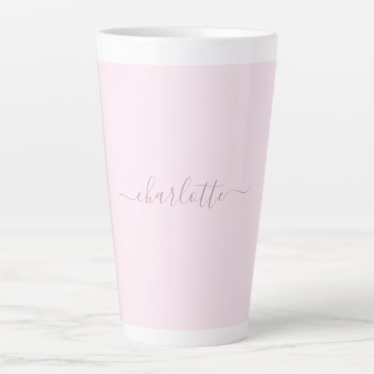 Tasse Latte Joli rose et blanc doux (Devant)