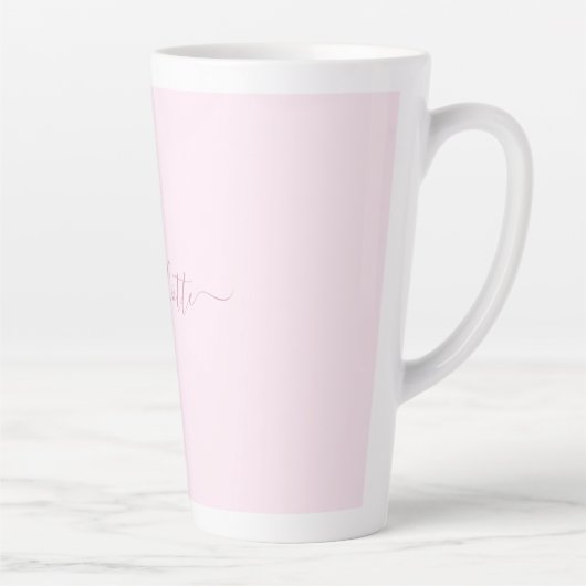 Tasse Latte Joli rose et blanc doux (Droite)