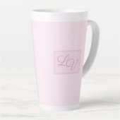 Tasse Latte Joli rose et blanc doux (Angle droit)