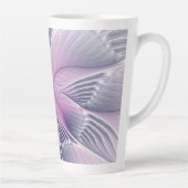 Tasse Latte Joli rose Fleur Moderne Abstrait Fractal Art (Droite)