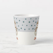 Tasse Latte Joli Snowman Snowflakes Dessin Nom Noël (Devant)