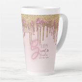 Tasse Latte Joli Sweet16 ROSEGOLD DRIPPING PARTIES SCINTILLANT (Angle droit)