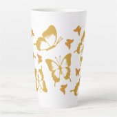 Tasse Latte Joli Thème de printemps des papillons d'or (Devant)