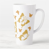Tasse Latte Joli Thème de printemps des papillons d'or (Droite)