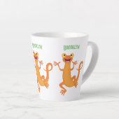 Tasse Latte Joli triton orangé joyeux (Angle droit)