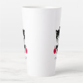 Tasse Latte Joli tuxedo noir & blanc chat chaton avec balle ro (Devant)