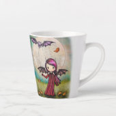 Tasse Latte Joli vampire d'Halloween et chat volant (Droite)