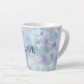 Tasse Latte Joli violet Fleurs blanches Aimer (Angle droit)