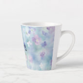 Tasse Latte Joli violet Fleurs blanches Aimer (Droite)