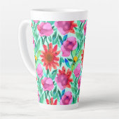 Tasse Latte Jolie aquarelle florale (Angle gauche)
