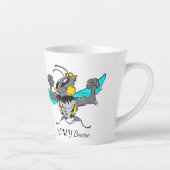 Tasse Latte Jolie Bumble Bee Cartoon Cust.Texte Blanc Latte Mu (Droite)